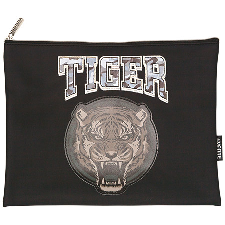 картинка Папка " deVente " А4 (255*345*10мм) молния сверху Tiger, с аппликацией из светоотражающей ткани, искусственная кожа