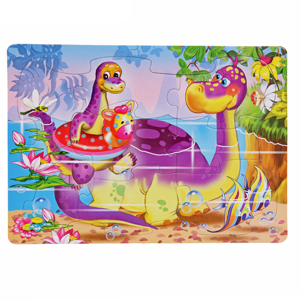 картинка Пазлы " Антураж " Динозаврики в озере, 9элементов