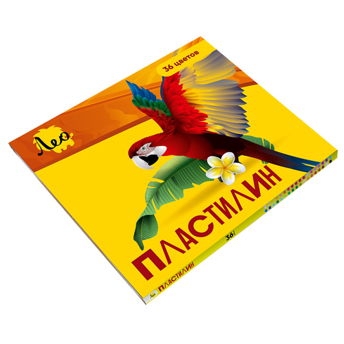 картинка Пластилин " Лео " Ярко 36цв 720г со стеком, картонная упаковка