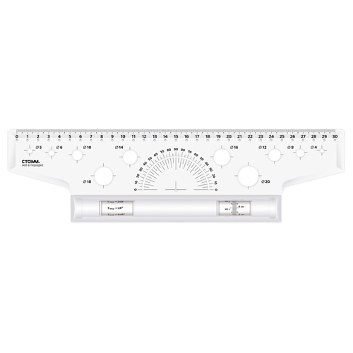 картинка Линейка-рейсшина " Стамм " 30см металлический ролик, картонная упаковка