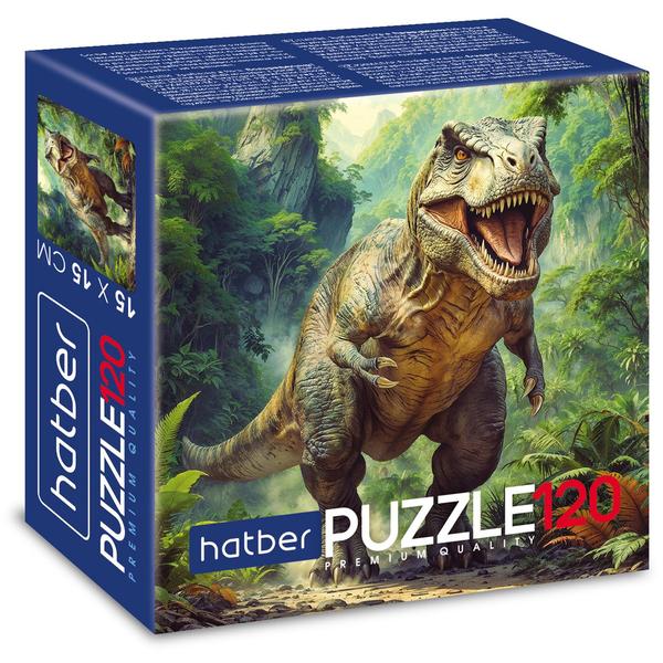 картинка Пазлы " Hatber " 120элементов Тираннозавр 15*15см, картонная упаковка