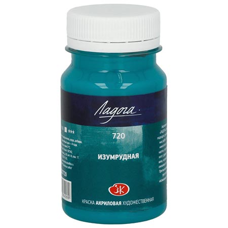 картинка Краска акриловая " Ладога " 100мл изумрудная