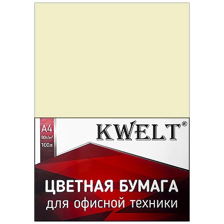 картинка Бумага " KWELT " пастель А4 80г/м2 100л желтый