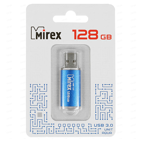 картинка Флеш-диск " Mirex " 128GB Unit голубой USB 3.0