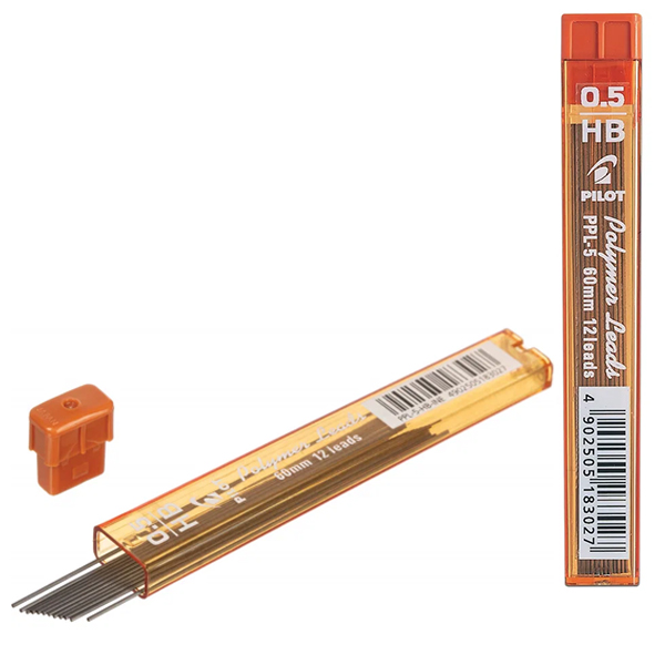 картинка Грифели для механических карандашей 0,5мм, HB " Pilot " 12шт, пластиковый футляр