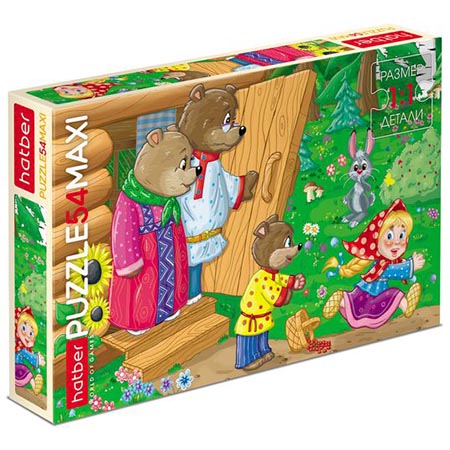 картинка Пазлы " Hatber "  15элементов ECO Maxi Русские народные сказки 22*33см, картонная упаковка