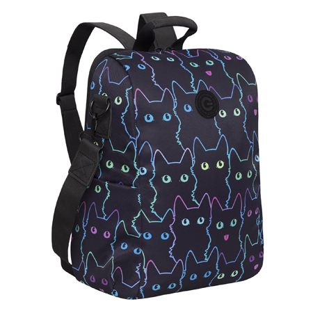 картинка Рюкзак " Grizzly " 29*33*14см котики, 1 отделение, укрепленная спинка, боковые карманы, потайной карман на задней стенке, ручка-петля, плечевой ремень