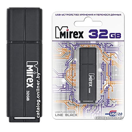картинка Флеш-диск " Mirex " 32GB Line черный USB 2.0