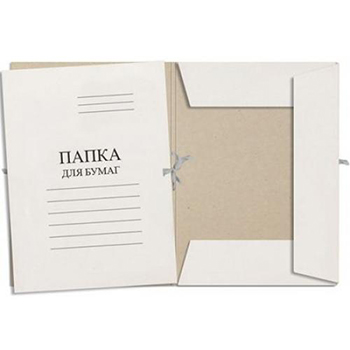 картинка Папка на завязках картонная " Эко-Нева " А4 280г/м2 мелованная, белая