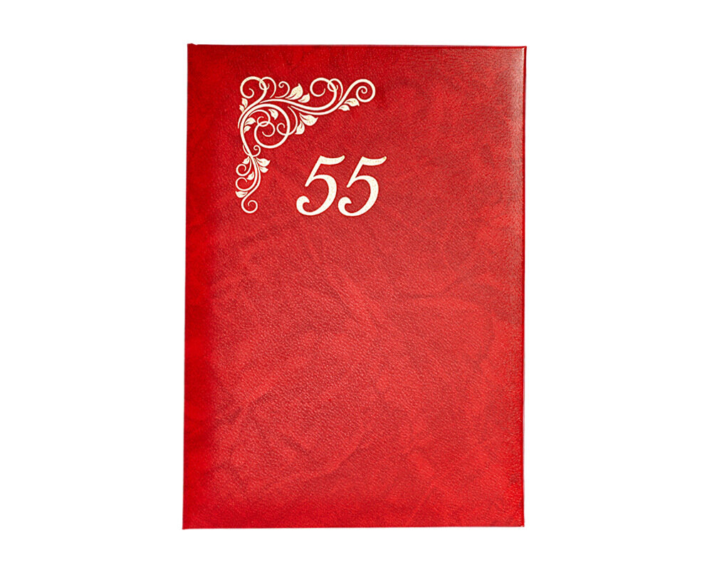 картинка Папка Адресная А4 "55 лет" бордовая
