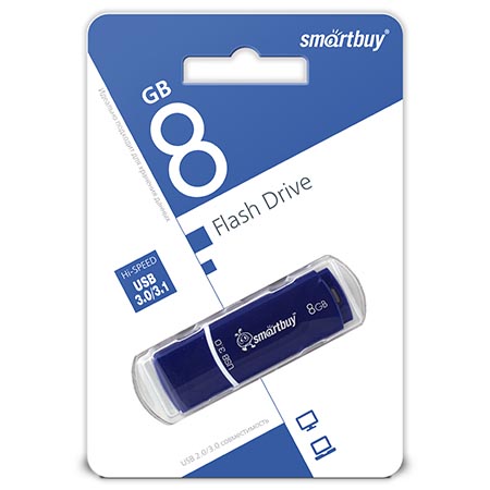 картинка Флеш-диск " SmartBuy " 8GB Crown синий USB 3.0, пластик