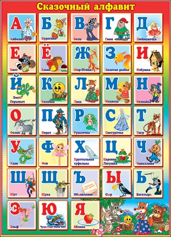 картинка Плакат " Мир открыток " 0-02 А2 Алфавит русский