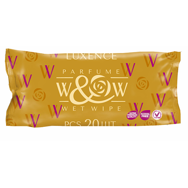 картинка Салфетки влажные парфюмированные 20шт " Well&Wet " Luxence, клапан