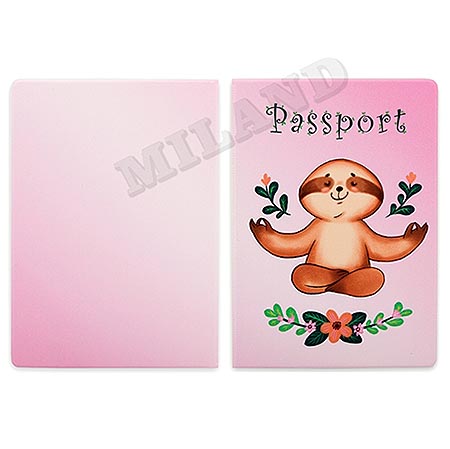 картинка Обложка для паспорта " Миленд " Ленивец, 130*95мм, ПВХ, slim