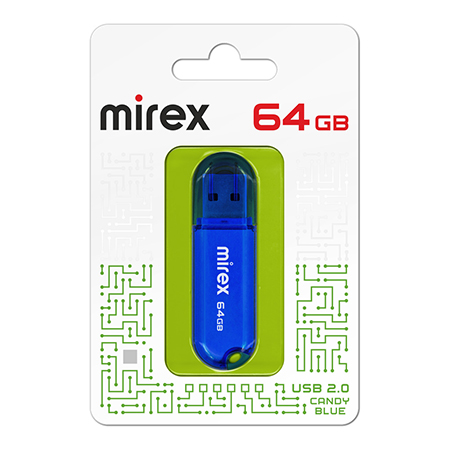 картинка Флеш-диск " Mirex " 64GB Candy голубой USB 2.0