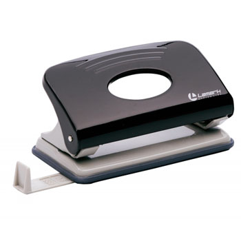 картинка Дырокол на 10л " Lamark " Mettallic металлический, встроенная линейка, черный
