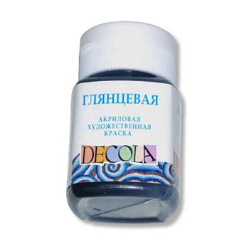 картинка Краска акриловая " Decola " 50мл матовая черная