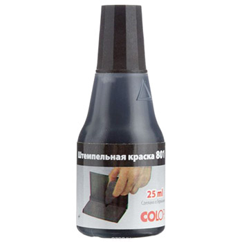 картинка Краска штемпельная " Colop " 25мл черная, водно-глицериновая основа