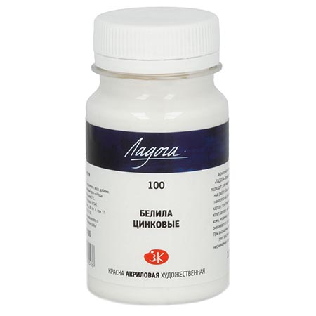 картинка Краска акриловая " Ладога " 100мл белила цинковые