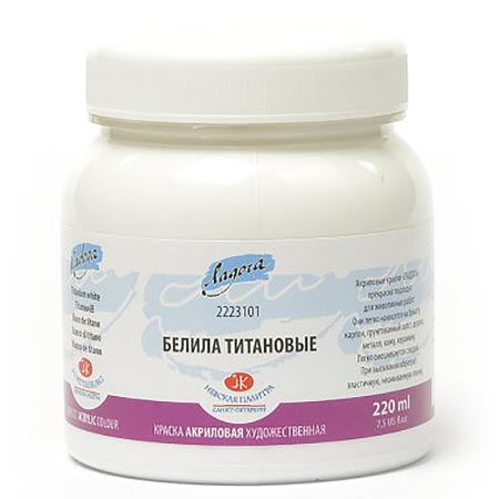 картинка Краска акриловая " Ладога " 220мл белила титановые