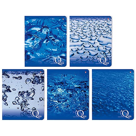 картинка Тетрадь А5 48л " Альт " Вода, клетка, блок- офсет 60г/м2, на скобе, обложка- мелованный картон, полный УФ-лак, скругленные углы, 5 дизайнов