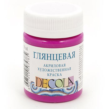 картинка Краска акриловая " Decola " 50мл глянцевая розовая
