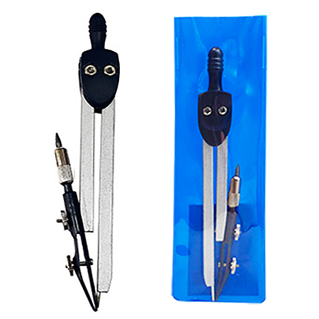 картинка Циркуль с рейсфедером, металлический 11,5см, ПВХ чехол, " KWELT "