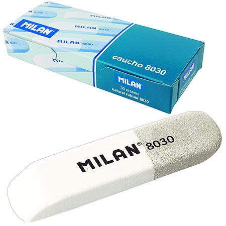 картинка Ластик " Milan " каучуковый, комбинированный, 60*14*107мм, для стирания чернил и графита