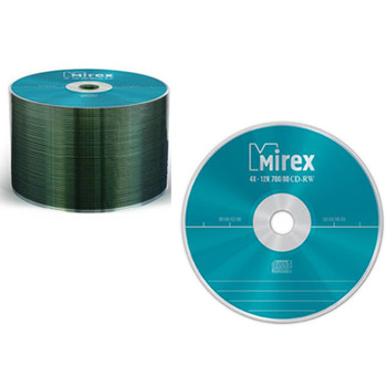 картинка Диск CD-RW " Mirex " 700 Мб 4X-12X Bulk 50шт