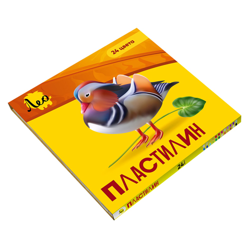 картинка Пластилин " Лео " Ярко 24цв 480г со стеком, картонная упаковка