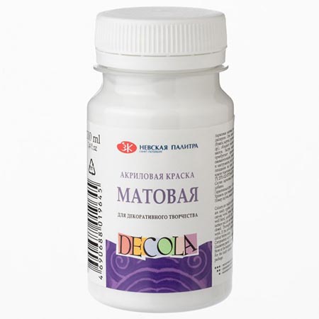 картинка Краска акриловая " Decola " 100мл матовая белая