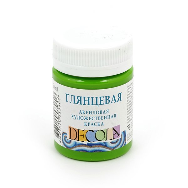 картинка Краска акриловая " Decola " 50мл глянцевая зеленая средняя
