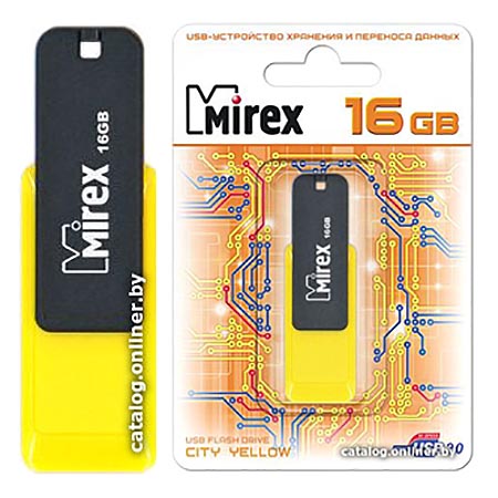 картинка Флеш-диск " Mirex " 16GB City желтый USB 2.0