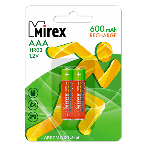 картинка Аккумулятор " Mirex " HR03 600mAh, 4шт Ni-Mh