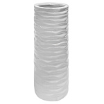 Ваза керамическая " KWELT " Круглая, Волна, белая, 6*18*6см