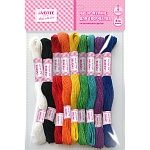 Нитки для вышивания " deVente " хлопок, 8м, 9цв по 1шт, пастельные цвета, 9 рулонов, пакет, европодвес