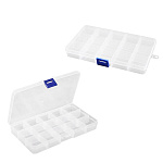 Контейнер пластиковый (таблетница), 15 секций, 17,5*10*2см, 10 разделителей " KWELT " пакет