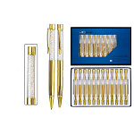 Ручка шариковая " Basir " синяя 0,7мм металлическая, поворотный механизм, цветной корпус, ассорти, клип и наконечник золотые