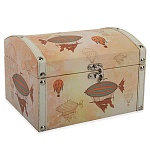 Шкатулка-сундук деревянная " Gamma " №023 Воздушное путешествие, 200*160*130мм, замок, в пакете