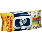 Салфетки влажные 120шт " Emily Style " Тропик, универсальные, клапан, пластиковая крышка