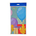 Скатерть одноразовая " Интерпак " 120*180см, 35мкм, ПВД, Мятные шарики, пакет, европодвес