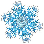 Украшение на скотче " Мир открыток " 7-66 Новогоднее- Снежинка, 100*100мм, блестки