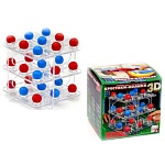 Игра настольная " Русский стиль " Крестики-Нолики 3D, состав: игровые пластины - 3шт, боковой крепеж - 4шт, 30 шариков двух цветов, картонная упаковка 18*17*18см