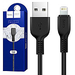Кабель сетевой USB - Lightning " Hoco " X20 черный, круглый, 3м, 2,1А, силикон
