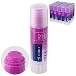 Клей-карандаш " Глобус " Хамелеон 15гр, основа PVP, розовый, в термоусадочной пленке