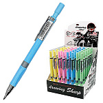 Карандаш механический " KWELT " 2мм непрозрачный корпус, металлический держатель, 4 цвета корпуса, с металлическим клипом, с точилкой в колпачке, шоубокс