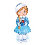 Плакат " Империя поздравлений " 933 А3 Девочка со снегирем, без отделки