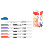 Ручка шариковая " Basir " Jia hao синяя 0,7мм, толщина письма 0,35мм, чернила на масляной основе, белый корпус с цветным колпачком, картонная упаковка