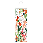 Пакет бумажный под бутылку " ПЗБМ " 35*26*15см Красота внутри, крученые ручки