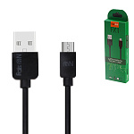 Кабель сетевой USB - micro USB " FaisON " FX1 Prime черный, круглый, 1м, 2,1А, силикон